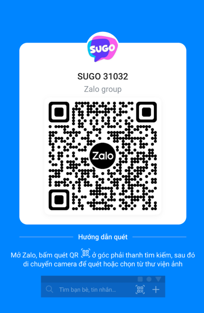 QR Code tham gia nhóm Zalo SUGO 31032